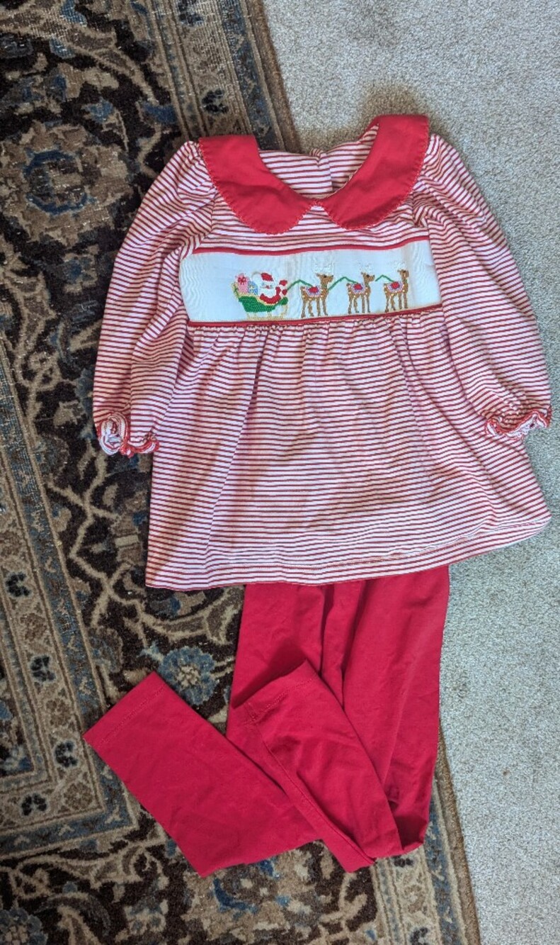 Stitchy Fish Smocked Christmas Matching Set